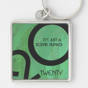 Green Decade 20th Birthday Key Ring