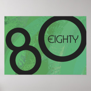 Green Decade 80th Birthday Poster