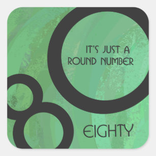 Green Decade 80th Birthday Square Sticker