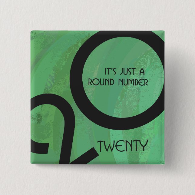 Green Decade Birthdday 15 Cm Square Badge (Front)