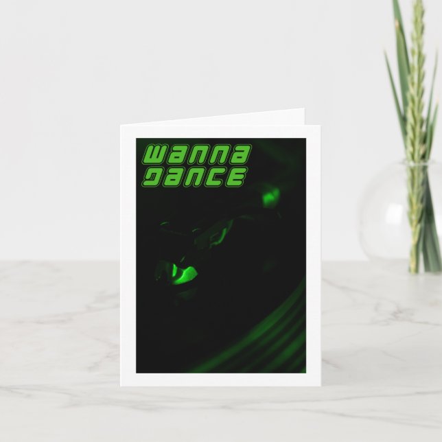 Green Decks Wanna Dance Text Vertical Sticker  Card (Front)