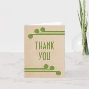 Green Deco Chic Thank You Card