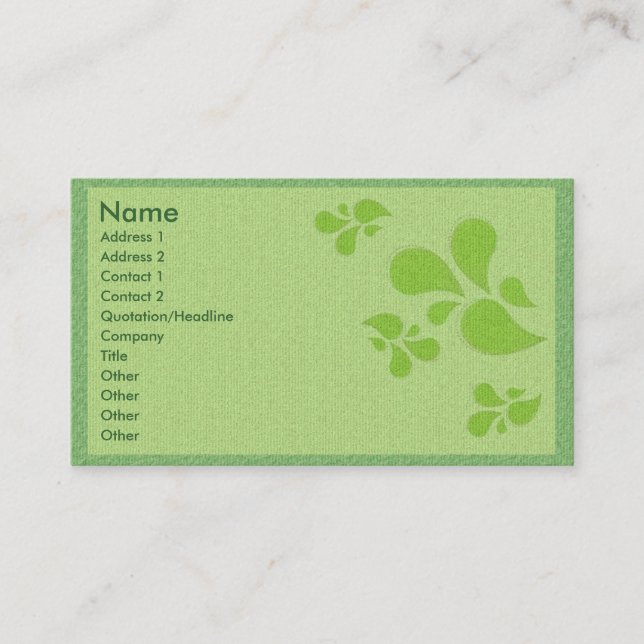 Green Deco Profile Card (Front)