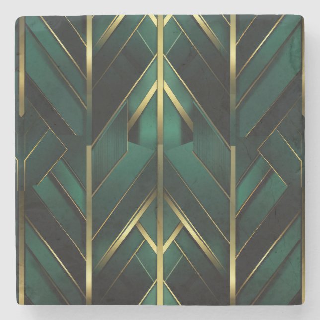 Green Deco Stone Coaster (Front)