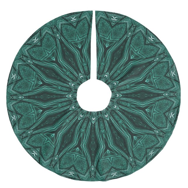 Green Decorative Christmas Tree Skirt (Front)