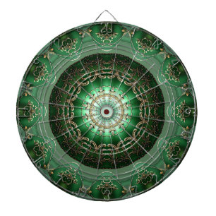 Green Decorative Floral Dartboard