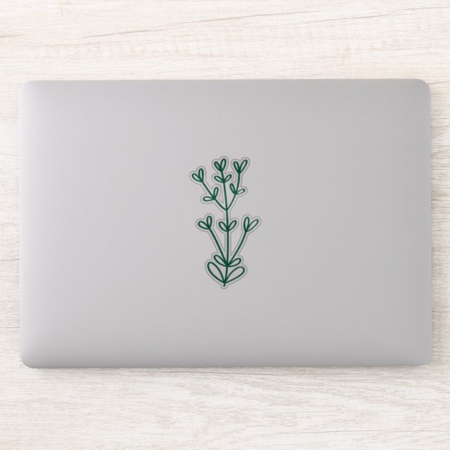 Green Delicate Botanical Transparent Custom Cut  (Computer)