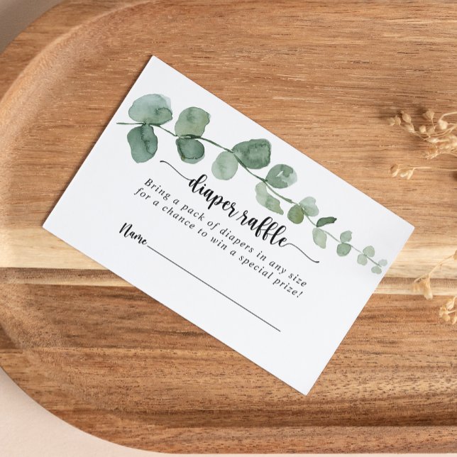 Green Delight Eucalyptus Diaper Raffle Ticket  Enclosure Card (Creator Uploaded)