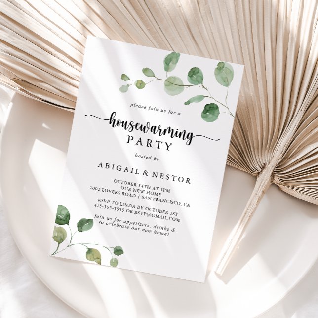 Green Delight Eucalyptus Housewarming Party  Invitation (Creator Uploaded)