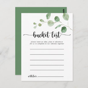 Green Delight Eucalyptus Simple Bucket List Cards