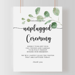 Green Delight Eucalyptus Unplugged Ceremony Sign