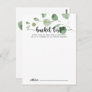 Green Delight Eucalyptus Wedding Bucket List Cards