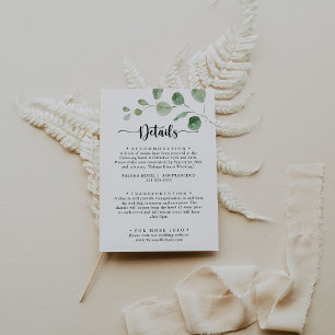Green Delight Eucalyptus Wedding Details  Enclosure Card