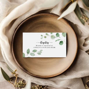 Green Delight Eucalyptus Wedding Gift Registry  Enclosure Card