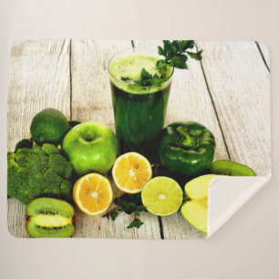 GREEN DELIGHT SHERPA BLANKET
