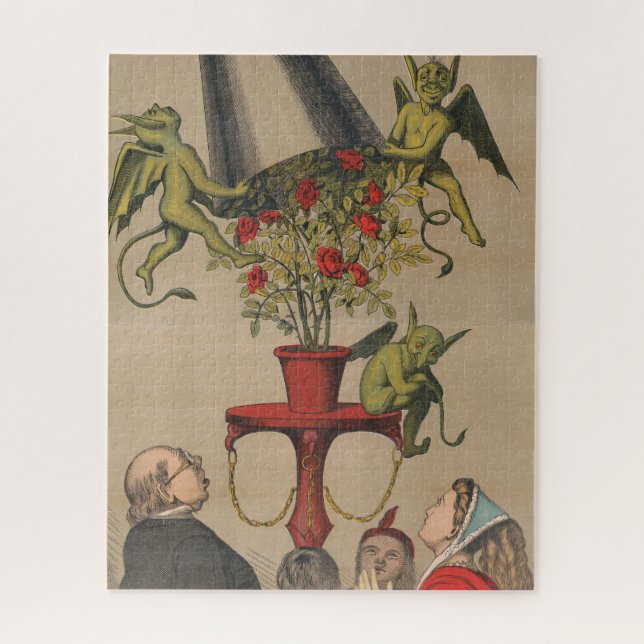 Green Demons Removing Cover From Bouquet Of Roses Jigsaw Puzzle (Vertical)