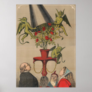 Green Demons Removing Cover From Bouquet Of Roses Poster