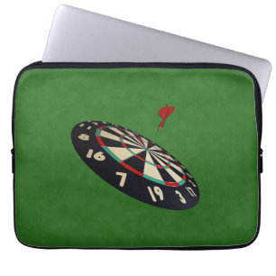 Green Denim Darts Destination Bullseye, Laptop Sleeve