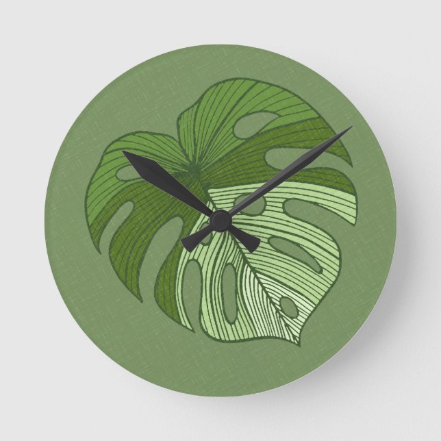 Green Denim Round Clock (Front)