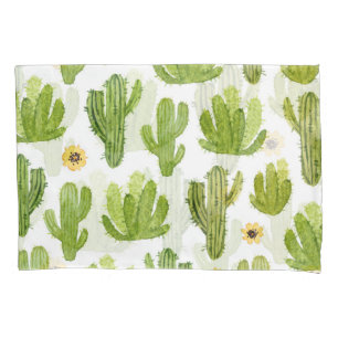 Green Desert Cactus: Watercolor Seamless Pillowcase