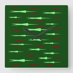 GREEN DESIGNED WALL HANGING DECOR SQUARE WALL CLOCK