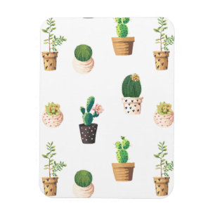 Green Dessert Succulent Cactus in Pots Magnet