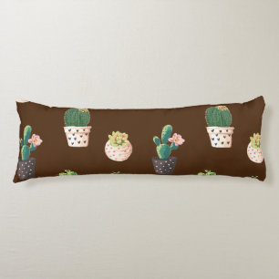 Green Dessrt Succulent Cactus in Pots Body Cushion