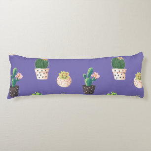 Green Dessrt Succulent Cactus in Pots Body Cushion