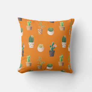 Green Dessrt Succulent Cactus in Pots Cushion