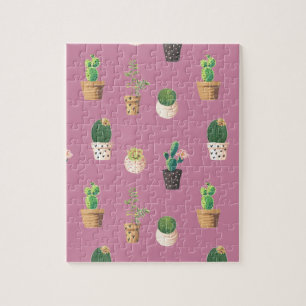 Green Dessrt Succulent Cactus in Pots Jigsaw Puzzle