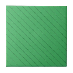 Green Diagonal Stripe Pattern Ceramic Tile