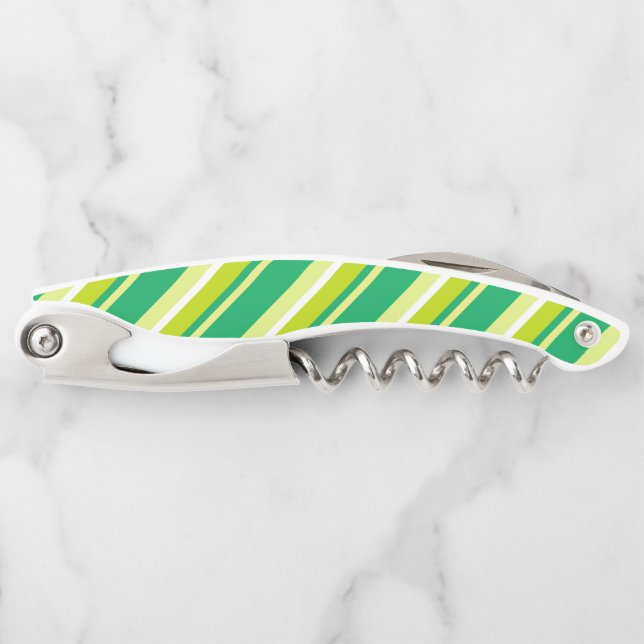 Green Diagonal Stripes Corkscrew (Front)