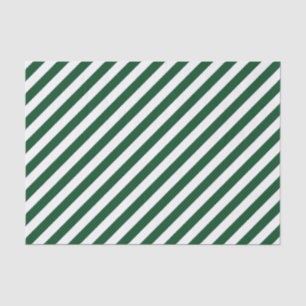 Green Diagonal Stripes Tissue Paper