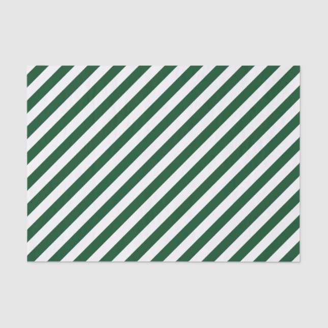 Green Diagonal Stripes Tissue Paper (Front)