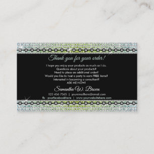 Green Diamond Bling Luxury Jewellery Business Card