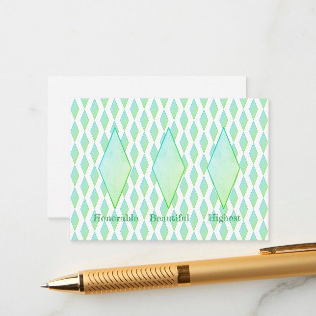Green Diamond Enclosure Card (Front/Back In Situ)