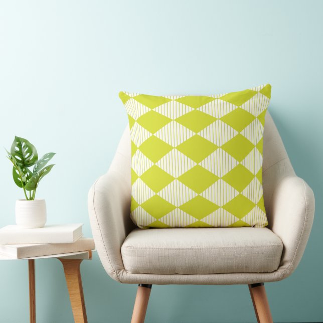 Green Diamond Geometric Pattern Cushion (Chair)