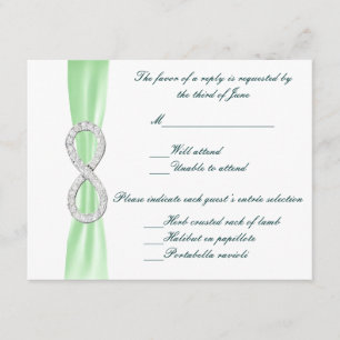 Green Diamond Infinity Wedding Response Card