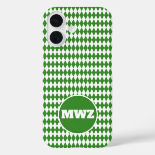 Green Diamond Monogram iPhone Case