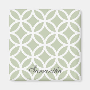 Green Diamond Pattern Personalised Magnet