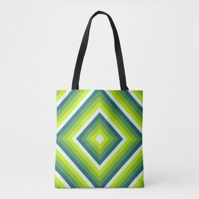 Green Diamond Pulse Tote Bag (Front)
