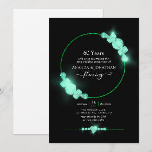 Green Diamond Wedding Anniversary Party Invitation