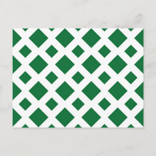 Green Diamonds on White Postcard