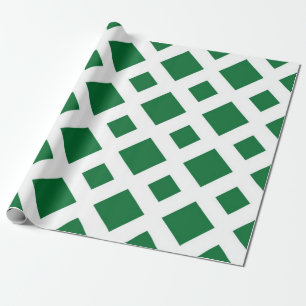 Green Diamonds on White Wrapping Paper