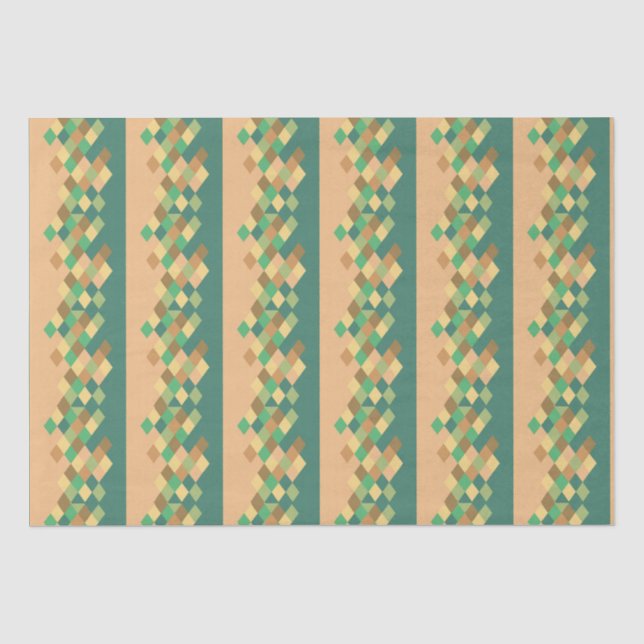 Green Diamonds Tissue Paper (Front)