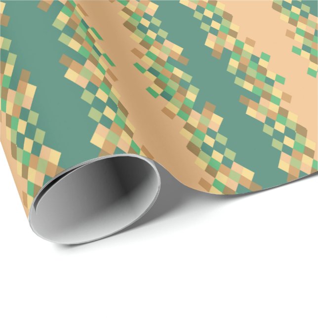 Green Diamonds Wrapping Paper (Roll Corner)