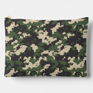 Green Digital Camouflage Pattern Accessory Pouch