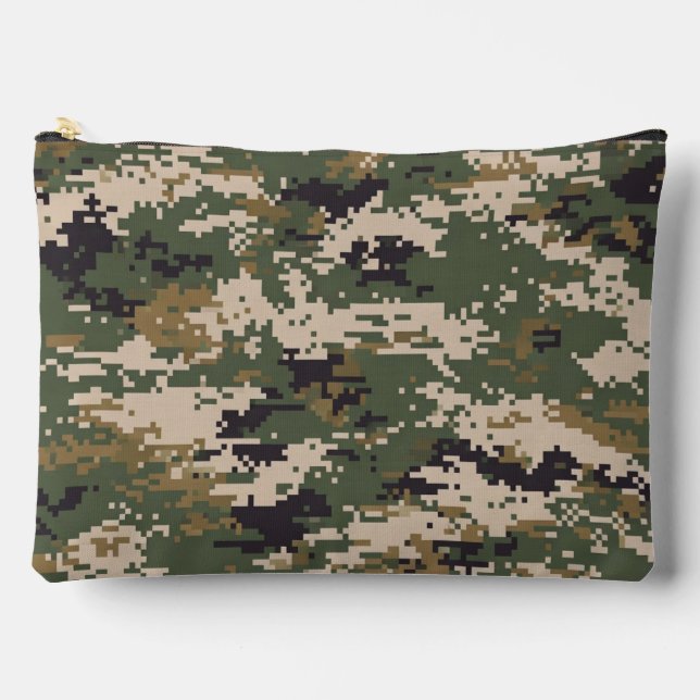 Green Digital Camouflage Pattern Accessory Pouch (Front)