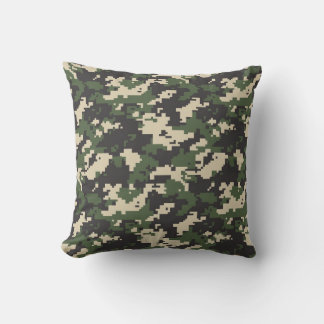 Green Digital Camouflage Pattern Cushion
