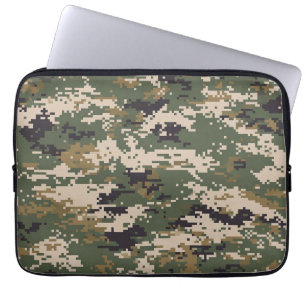Green Digital Camouflage Pattern Laptop Sleeve